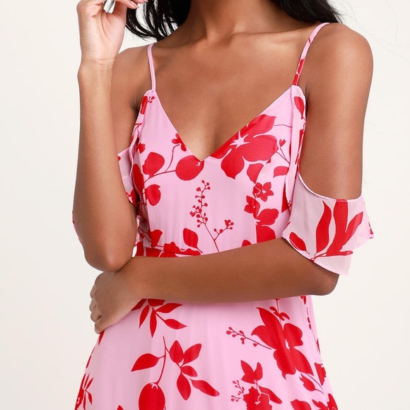 Valorous Vera Pink Floral Print Midi Dress - Picture 7 of 8